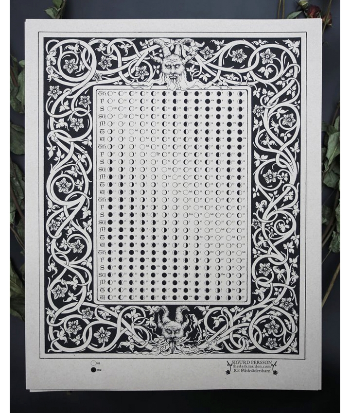 MOON PHASE FAUN CALENDAR 2026 - Sigurd Persson